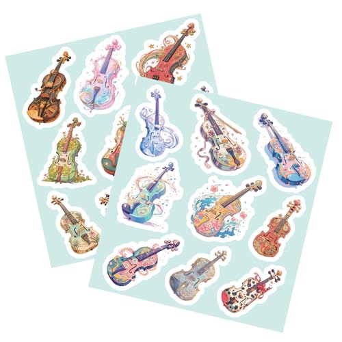 Viool Stickers voor tieners en volwassenen, 50 stuks, Viool Vinyl Sticker Set, Auto, Motorfiets, Fiets, Skateboard, Snowboard, Bagage, Laptop, Koffer, Helm, Motorfiets, Computer