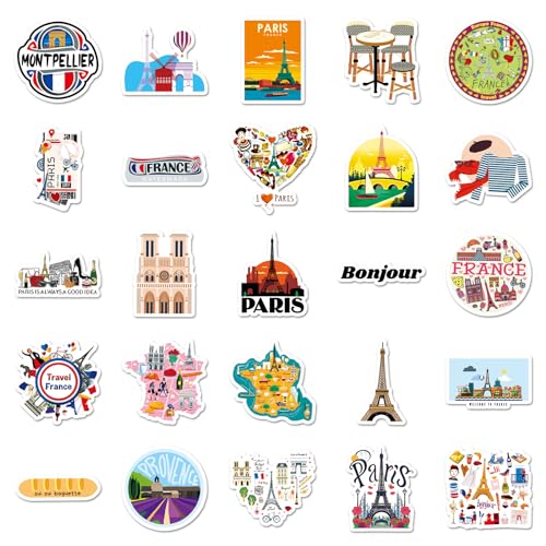 Frankrijk Frankrijk Sticker Set Stickers Kinderen Tieners 50 stuks Dieren Waterdicht Vinyl Stickers Laptop Skateboard Koffer Helm Auto Fiets mobiele telefoon Motorrijwiel Bike Scrapbook Cadeau 4