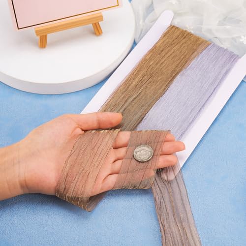 10 Yards Soft Tulle Libbons 38MM Wide Polyester Rimpel Libbons 2 Kleuren Silky Mesh Libbon Zachte Organza voor Party Gift Wrapping Onkruid Bow kostuums 5