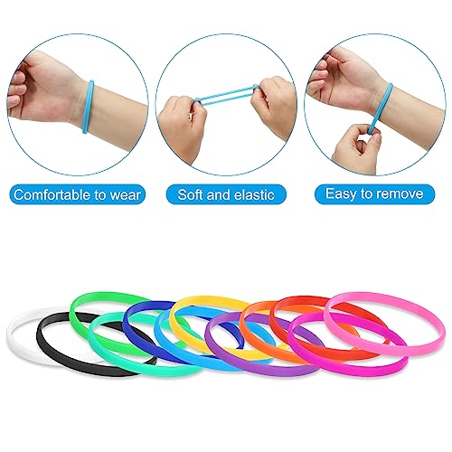 Siliconen armbanden, Verpakking van 50 Kleurrijke Rubber armbanden, Witte Elastische Sport Hoofdbanden voor Volwassenen, Tieners Sport, Team Games, Donker Blauw 4