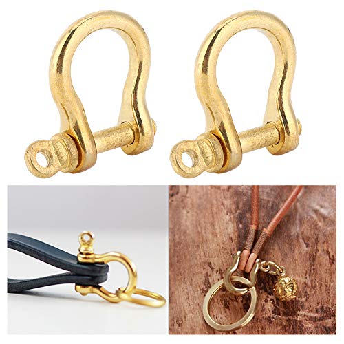 Messing Carabiner Bow Shackle Messing 10mm Gouden Messing 2 Set Anker Gesp Pure Messing U Type Fob Keychain Haak Gold Connection Gesp 10m m 3