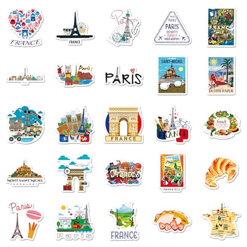 Frankrijk Frankrijk Sticker Set Stickers Kinderen Tieners 50 stuks Dieren Waterdicht Vinyl Stickers Laptop Skateboard Koffer Helm Auto Fiets mobiele telefoon Motorrijwiel Bike Scrapbook Cadeau 3