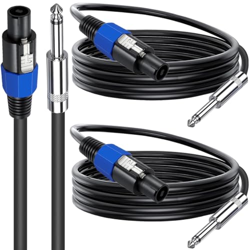 Voor Speakon to 1/4" Speaker Cable, 6.35mm TS Plug voor Speakon Male Mono Speaker Wire, Audio Versterker Connection Cord voor DJ/PA Speaker Cable met Twist Slot, zwaar