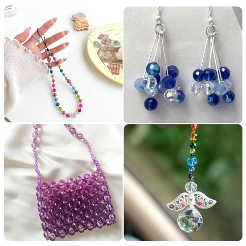 4 onderdelen Donker paars Facet glazen kralen 10mm Ronde Transparant kristal glazen kralen Spacer kralen dikke kralen Bulk voor DIY armband ketting sieraden maken 3