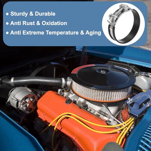 104-112mm T Bolt slang klem, 2 stuks Rubber gevoerde Inlet Intercooler Pijpbuisklemmen 304 Roestvrij stalen Radiator slangklem voor 4.1"-4.4" buis 4