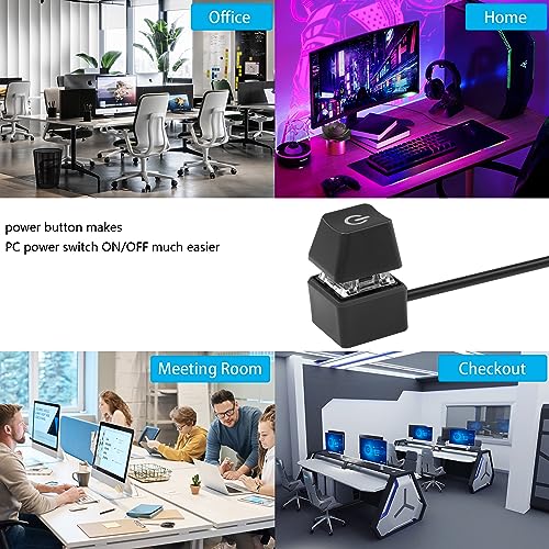 Desktop Switch Desktop Computer Power Switch Externe Remote Start Computer Moederbord Switch Button Extension Cord met LED-licht 4
