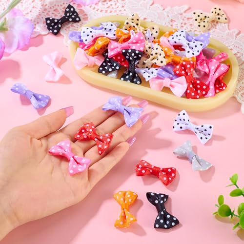 90Pcs Polyester Polka Dot Strik 9 Kleuren Handgemaakt Boog Ornamenten Leuke Boog Diy Boog Accessoires Mini Strik Tie Voor Diy Ambachten Decoratie 5