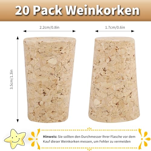 2 Kinds 10 PCS Natural Cork Tapered Corks Houten Herbruikbare functionele Portable Sealing Wijnfles Stopper voor wijn / bier Fles Stopper (Voor rode wijnflessen 22 * 17 * 35)