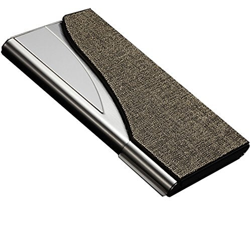 Metalen Case PU leer en roestvrij staal Business Card houder / Business Card houder / Business Card houder voor mannen en vrouwen, Bruin