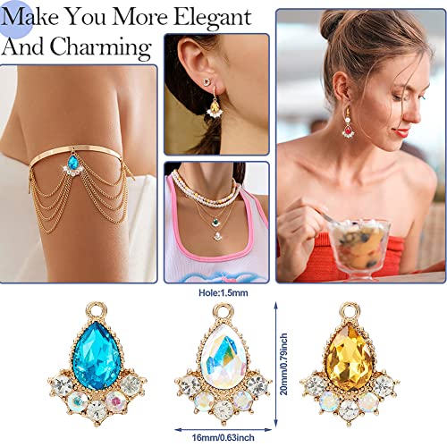 Teardrop Crystal Bedels voor vrouwen Oorbellen Glas Rhinestone Drop Hangers 12 Kleuren voor sieraden Crafts Jurk Taille Ketting bruiloft Party Decor, Glas, Geen edelsteen, Glas, Geen edelsteen 3