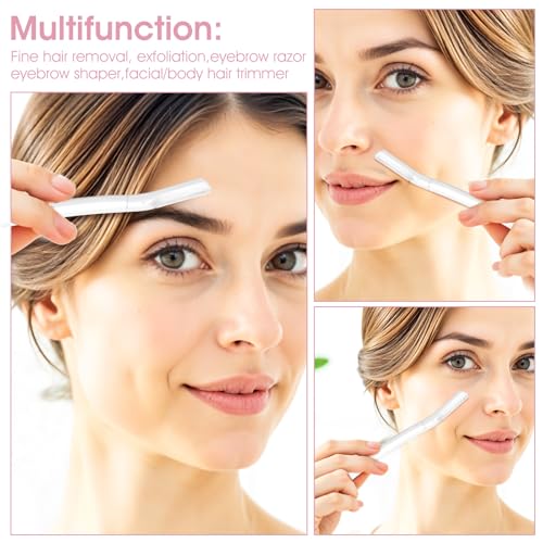 6 Piece Eyebrow Razor Set, Precision Eyebrow Razor voor vrouwen, Facial Hair Remover, Trimmer, Multifunctionele Exfoliating Facial Razor voor vrouwen en mannen 3