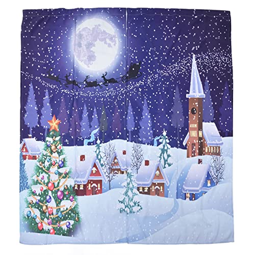 Decoratief gordijn, Kerst gordijnen Classic Design Afdrukken Kerst Traditioneel Winterseizoen Thema Venster Gordijnen voor Slaapkamer Woonkamer(150x166cm 12)