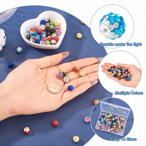 52st 10mm ronde schijf Ball Kralen Rhinestone Clay Pave Kralen Crystal Spacers Bulk voor sieraden het maken van kralen Pen decoratie 4