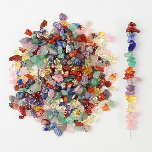 430 st. Edelstenen kralen, 7 Chakra set, het genezen van stenen met onregelmatige geborstelde gaten voor doe-het-zelf armbanden sieraden maken, natuurlijke stenen (7 Chakra) 5