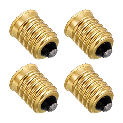 4 Packs E14 to E12 Adapter Converter Lamp Past Europees Pedestal (E14) op Candelabscrew (E12) Reducer Light Bulb Fitting Gold