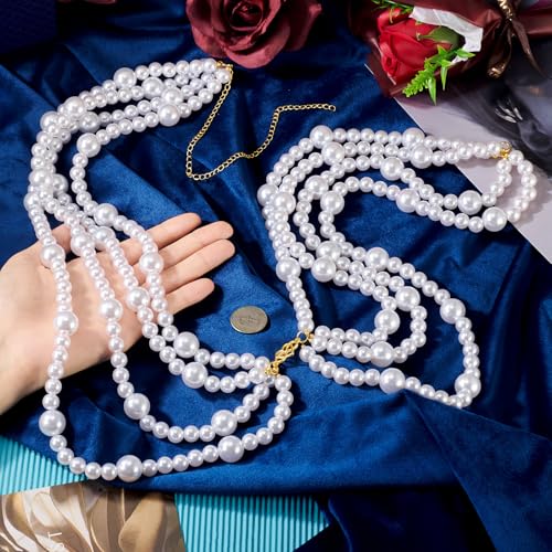 Pearl Waist kettinggordel Multilayer imitatie Parelgordel Jurken Rokken Tasband Decoratie 750mm verstelbare body outfit jurk riem voor vrouwen, 750mm, Plastic, Geen Gemstone, Plastic, Nee 5