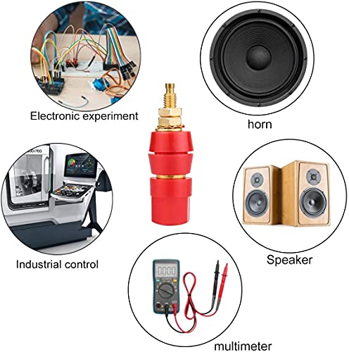 10 stuks speaker jack, banaan plug, vrouwelijke banaan stekker, voor banaan stekker, jack adapter, aansluiting stopcontact, kabel aansluiting, chassis, audio jack, hi-fi (zwart en 4