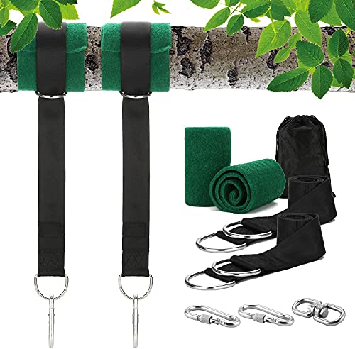 Boom Swing riemen hangen riemen Kit houdt 300kg, Ultra Strong 1.5M/5ft Swing hang riem met Safer Lock Snap Carabiner en Boom bescherming Pads voor Patio hangmatten en Swings