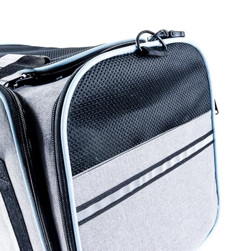 Uitbreidbaar Reismandje voor Cat, Kitten, Puppy Uitbreidbaar Reismandje voor Katten - Reizen Vriendelijk met Fleece Bed (Grey Blue) 4