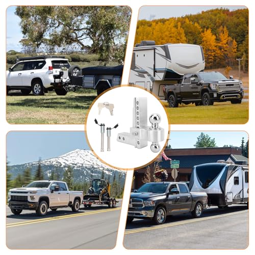 Bal Sleepbal Metal Fiets Koppeling voor Fietskarren, voor Dubbele Touw Bar 2-5/16 Inch en 2 Inch Ontvanger, 12.500 Lbs, Diefstal Bescherming