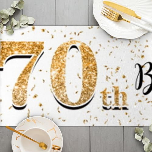 Gelukkig 50ste Verjaardag tafelloper 50e verjaardag man inrichting keuken ettafel inrichting tafelband verjaardagsfeest tafelkleed inrichting voor thuis, wit en goud 3