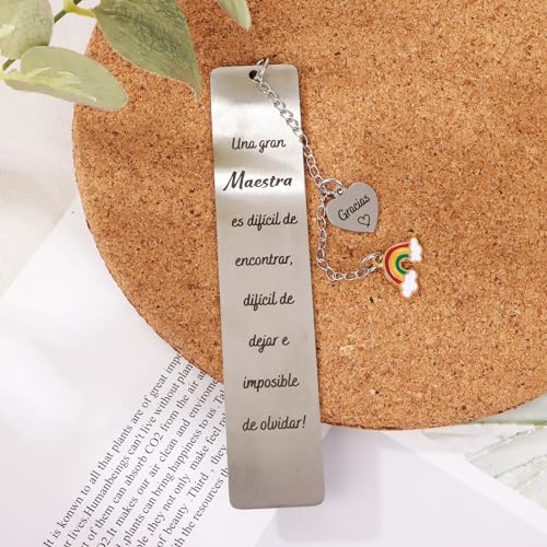 Bladwijzer Spaanse leraar, inscriptie Una Grande Maestra es dificil de encontrar, Dificil de dejar efficible de olvidar 3