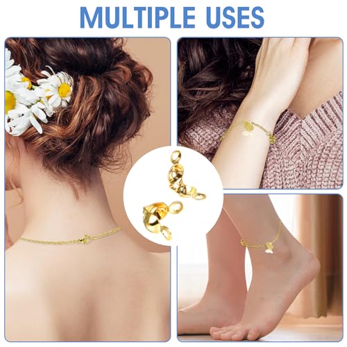 600 st Stainless Steel Squeeze Kralen clasps, Pearl Caps, ketting clasps, zilver, 304 roestvrij staal, sieraden clasps, Clamshell Knop voor knoopjes en sieraden maken, Accessoires (0.8x0.4 5