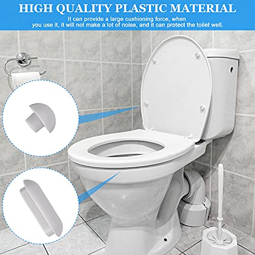 Toiletstoel Damper Plastic Toilet Zitje Buffer Bumper Vervanging Part Seat Cover Buffer 8 Zithoeken 4 Dekkussens voor toiletdeksel en toiletstoel (Grijs) 4