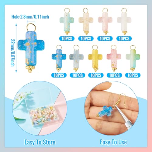 50 st Kruis Acryl Bedels Crucifix Kruis Acryl Hangers Pasen Dangle Charm voor DIY armband ketting sieraden maken, acryl 3