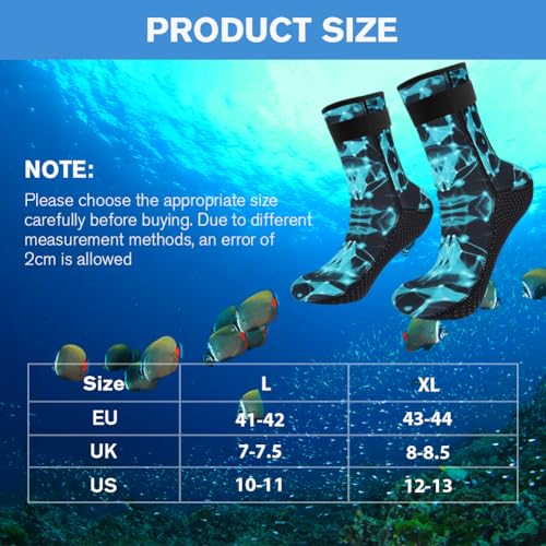 3 mm neopreen sokken, wetsuit sokken duiksokken, anti-slip zwemsokken, vinsokken voor dames en heren, thermische watersokken voor snorkelen, surfen, zeilen, snorkelen kajaken
