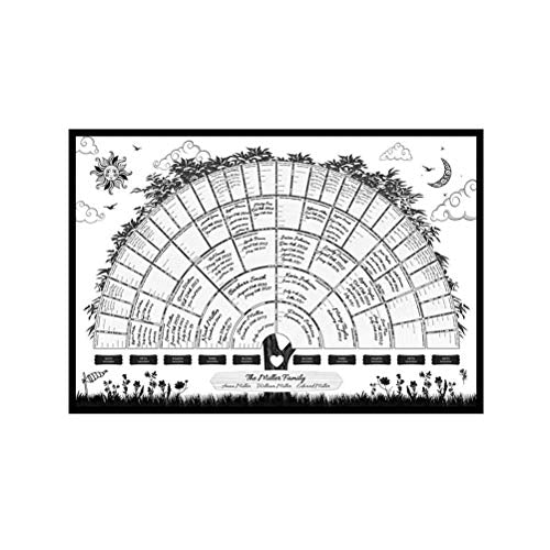 Vul familieboom grafiek, 6 generatie genealogische poster vulbare voorouders grafiek, lege vulbare voorouders grafiek, gepersonaliseerde huis woonkamer muur decor