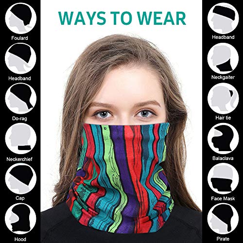 Bandana Hoofdband, 6 Pack Wasbare Gezicht Dek Neck Sjaal Hoofddoek, Multifunctionele Bescherming Balaclava, Ademende Snood, Hoofdband UV-weerstand voor Outdoor Sport, # 1 Type-A Patroon