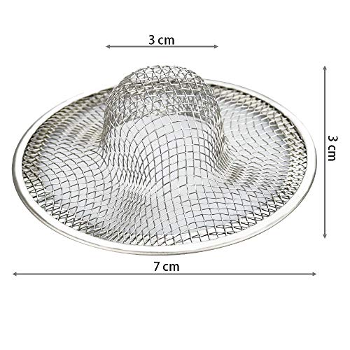 Set van 3 Roestvrijstalen aanrechtfilters voor Keuken Aanrecht Anti-knippen Filter voor Keuken Aanrecht Badkamer Aanrecht Badkuip 7 x 3 x 3 cm (Roestvrij staal)