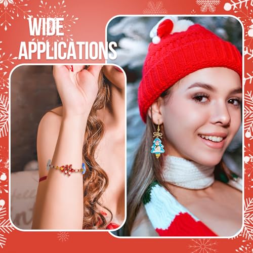 10Stuks Kerstmis sieraden kralen Kerstboom Lampwerk Spacer kralen leuke Kerstmis Spacer kralen sneeuw man&Kerstmis boom kralen voor DIY armband ketting sieraden maken 3