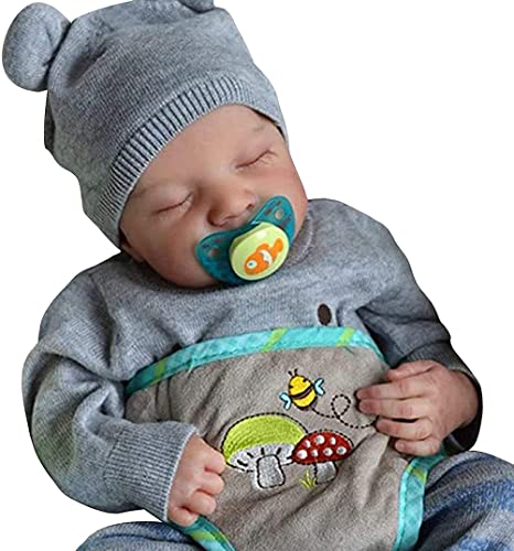 Herboren Baby Poppen 19 Inch, Simulatie Baby Doll, pasgeboren Baby Slapen Baby, Zachte Siliconen Echte Baby Poppen, Handgemaakte Herboren Baby's, Verjaardag Giften Speelgoed