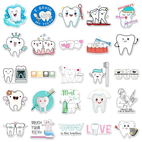Tandentanden Stickers Set van 50 tanden voor auto, motorfiets, fiets, skateboard, snowboard, bagage, laptop, koffer, helm, motorfiets, computer 4
