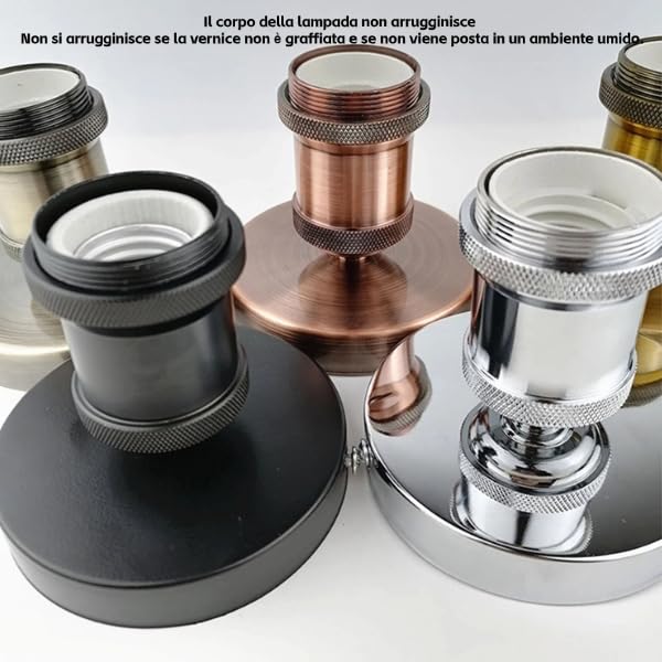 E26 E27 Vintage hanger lichthouder Plafond licht Socket metalen wandlamp houder voor Home100-240V(Rode Patina) 3