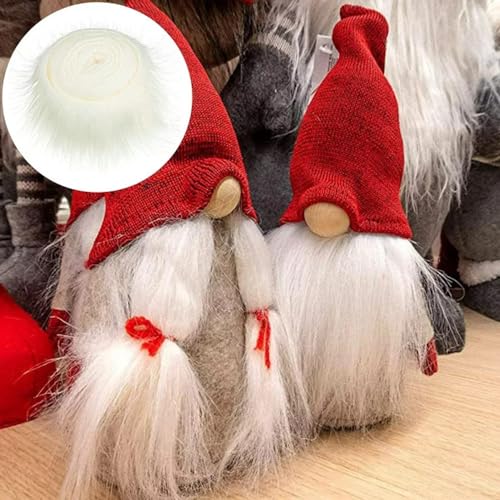 20cm x 180cm Fluffy Faux Fur Band Fur Stof, Faux Fur Stof Decoratie Lint Decoratieve Band Plush Trim Plush Band Bands voor het naaien van Kerstmis Decoratie, Wit 4