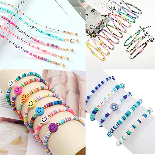 Heishi Kralen 4900PCS Polymer Klei kralen 6mm Kleurrijke platte kralen Klei Kralen Ambacht Set voor DIY sieraden ketting Charm Armbanden Cadeau (B) 4