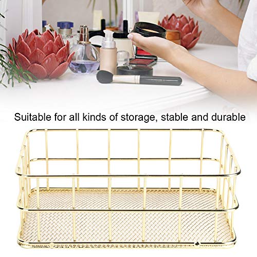 Wire Mesh Mand, Golden Iron Storage Mand Multifunctioneel Wire Mesh Desktop Storage Organizer voor Home(Klein) 5
