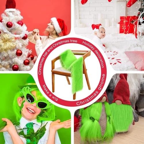 20cm x 180cm Fluffy Faux Fur Band Fur Stof, Faux Fur Stof Decoratie Lint Decoratieve Band Plush Trim Plush Band Bands voor het naaien van Kerstmis Decoratie, Wit 5