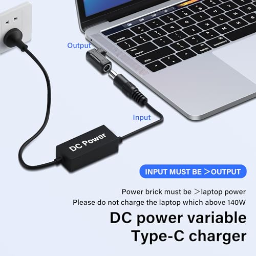 PD 140W DC7909 naar Type C Power Adapter DC 7.9mm x 0,9mm Bushing (7,9 x 5.5mm) Invoer naar USB C Plug met PD auto identificatiechip voor telefoon 4