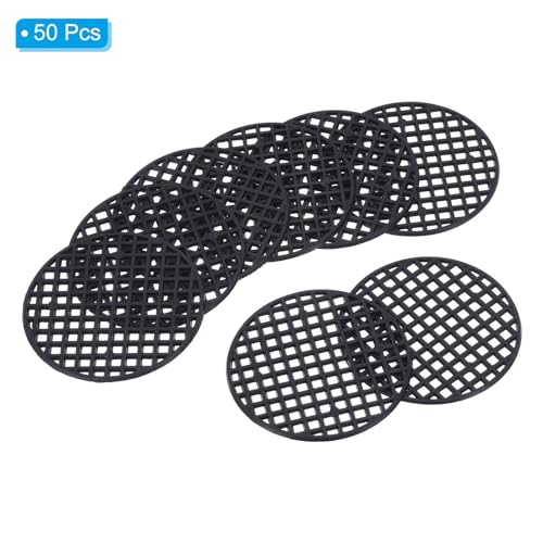 Flower Pot Hole Mesh Pad, 50st 5.5cm Ronde Stijve Bonsai Drainage Mesh Raster Schermbodem Raster Mat voor Tuin, Zwart 3