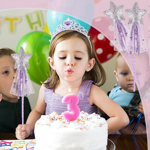 8 st Glitter Star Wand, Fairy Wands voor kinderen kostuum Props Toverstokken Sticks 35 cm Princess Angel Fairy Star Wand Cosplay Accessoires voor feest verjaardag 5
