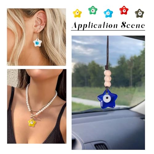 16 st Kwaad oog Lampwerk hangers Star Shape met kwaad Handgemaakt oog Dang Charms 8 Kleuren voor DIY ketting sleutelhangers sieraden maken 3