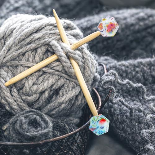 8 st Breinaalden Stitch Stoppers,Tropische bloemen Naald Tip Beschermer Breinaald Stopper Beschermkap Breiaccessoires Geschikt voor Naalden van maten (3-9mm)