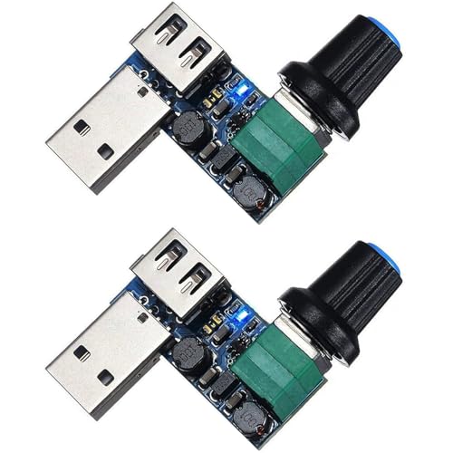 2st 5W USB Fan Speed Controller, DC 5V traploze USB Fan Controller DC 5-12V tot 2.5-7.5V Snelheidsregelaar met schakelaar