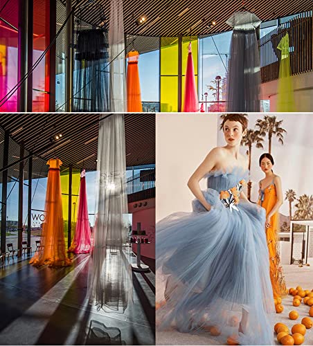 160cm x 1m Tulle Stof Tulle Tulle Decoratie Stof voor Bruiloft Verjaardag Kerstfeest Communie Party Decoratie Naaien Bruid Veilen Trouwjurk Tafel Runner Tutu rok Cadeau Bow, Donkerblauw 3