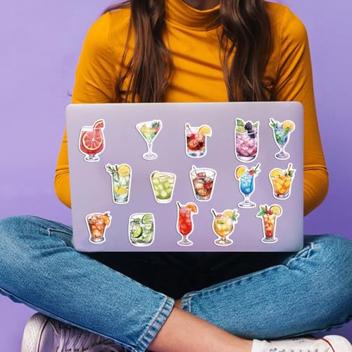 Cocktail Sticker Set Stickers Kids Tieners 50 stuks Cocktail Waterdicht Vinyl Decals Laptop Skateboard Koffer Helm Auto Fiets mobiele telefoon Motorrijwiel Bike Scrapbook Geschenk dagboek muggen 4