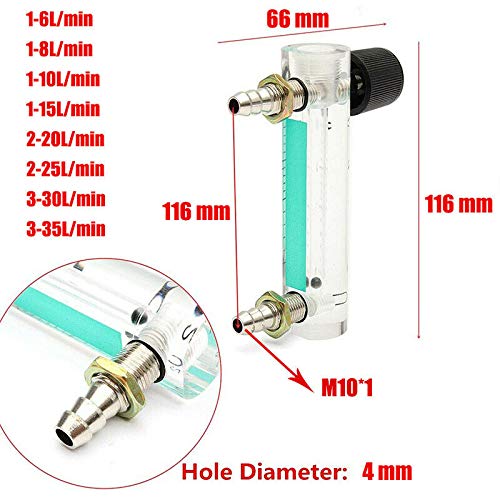 Gereedschapsstroommeter met regelventiel YB-4M Air Flow Meter Gas Regulator voor zuurstof, lucht en gas(0,1-1.5L/min) 3